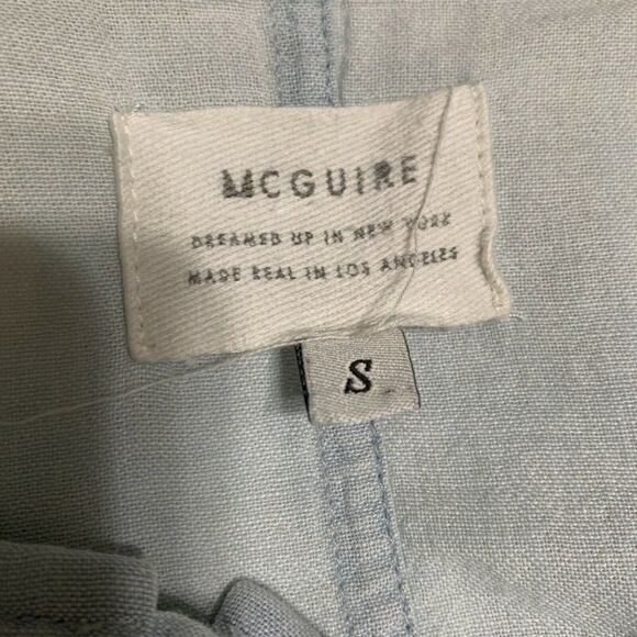 mcguire womens solid light blue Denim Jean short sleeve crop top small - Picture 3 of 5